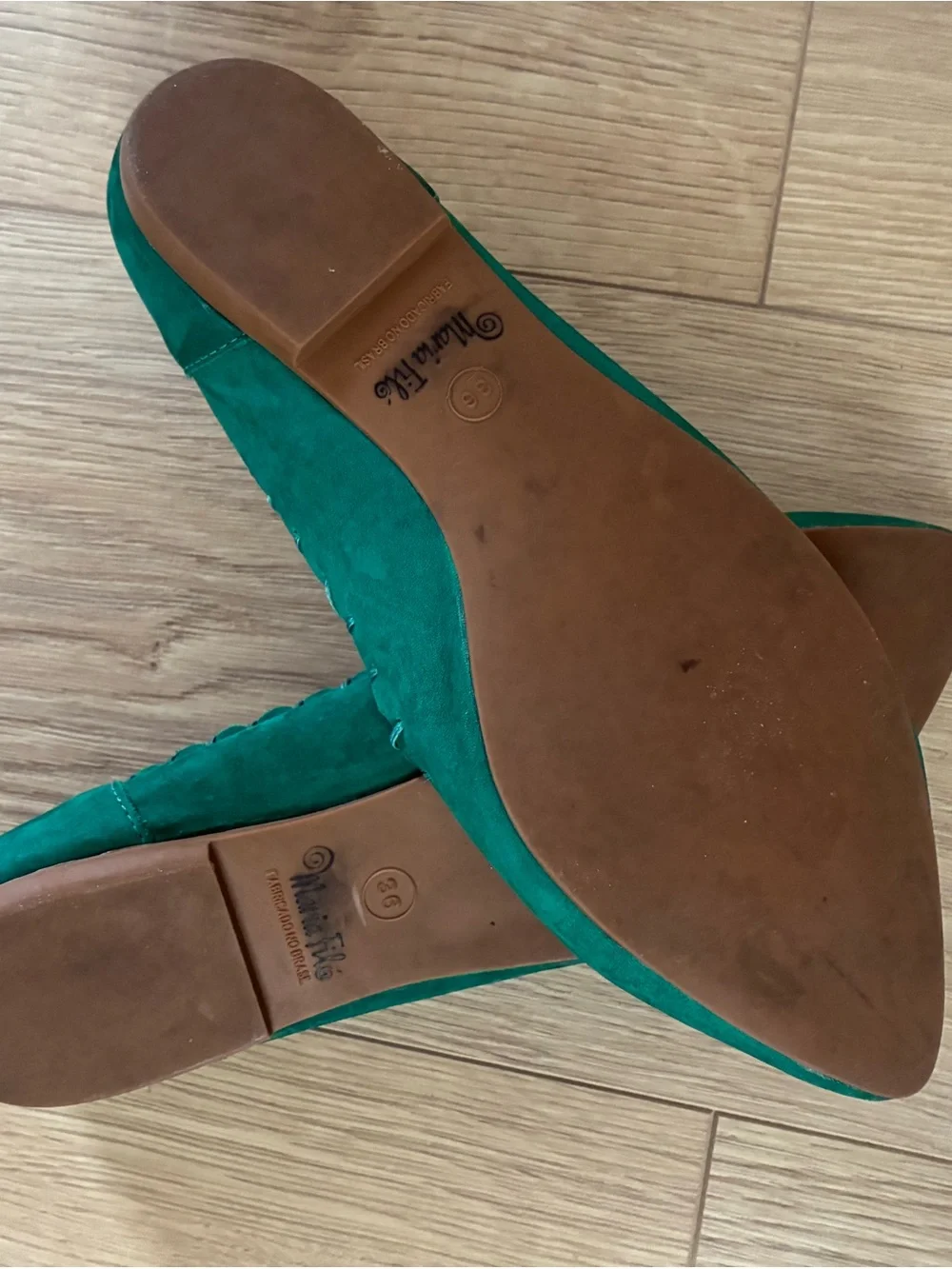 Women's Pointed Toe Suede Flats in Teal